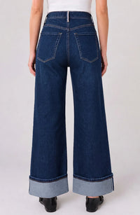 Morgan High Rise Selvedge Cuffed Wide