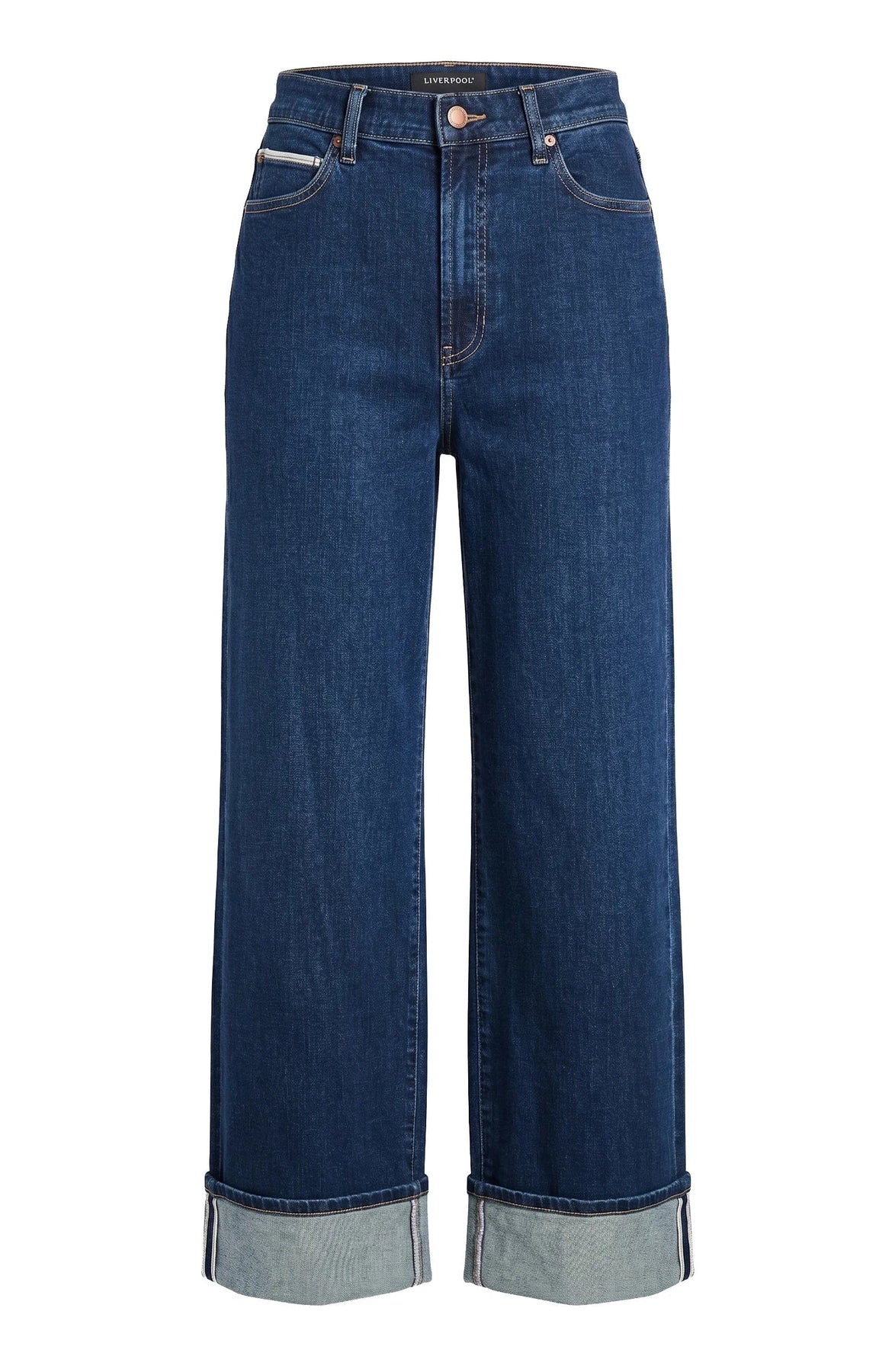 Morgan High Rise Selvedge Cuffed Wide