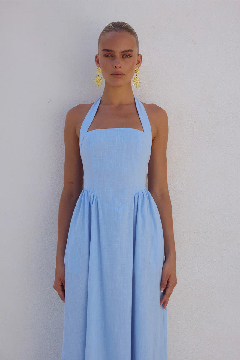 Locklea Midi Dress in Ice Blue