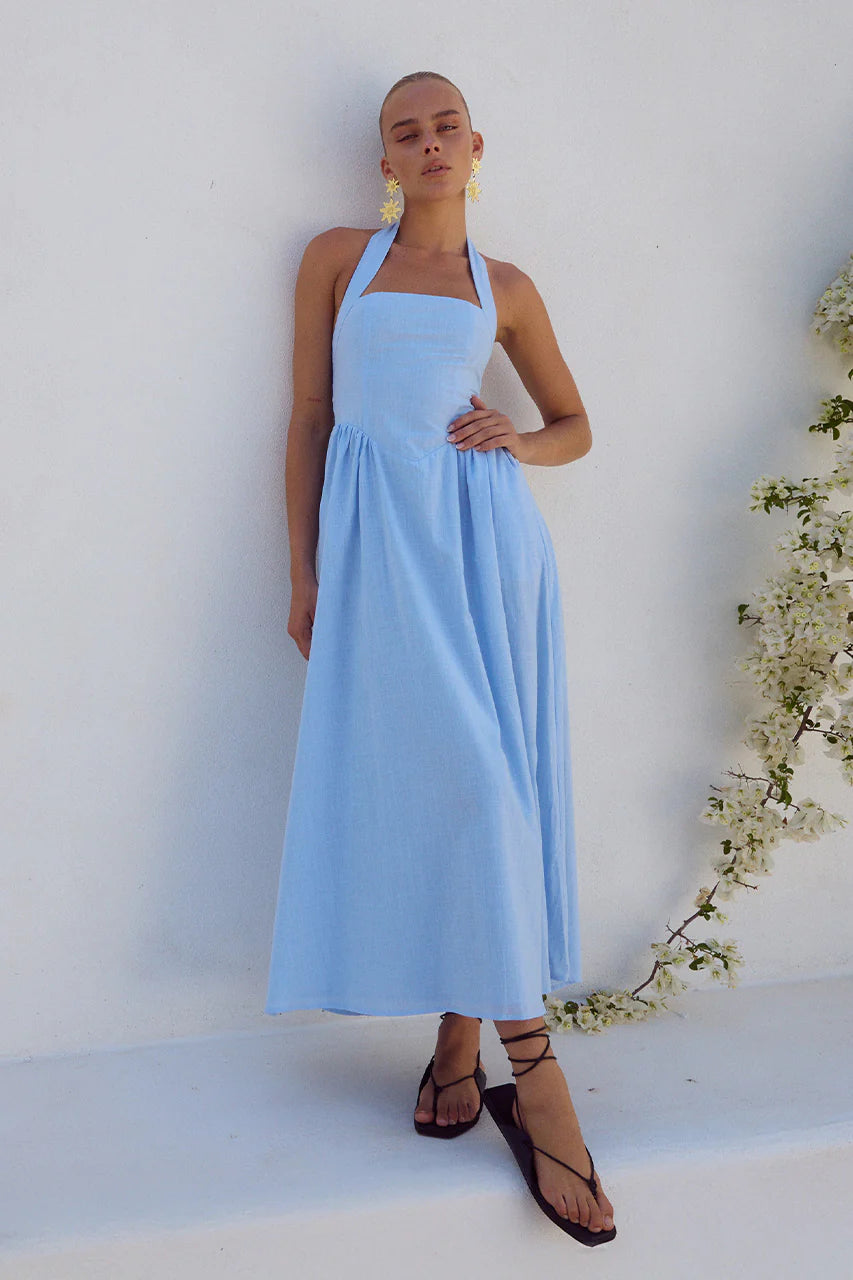 Locklea Midi Dress in Ice Blue