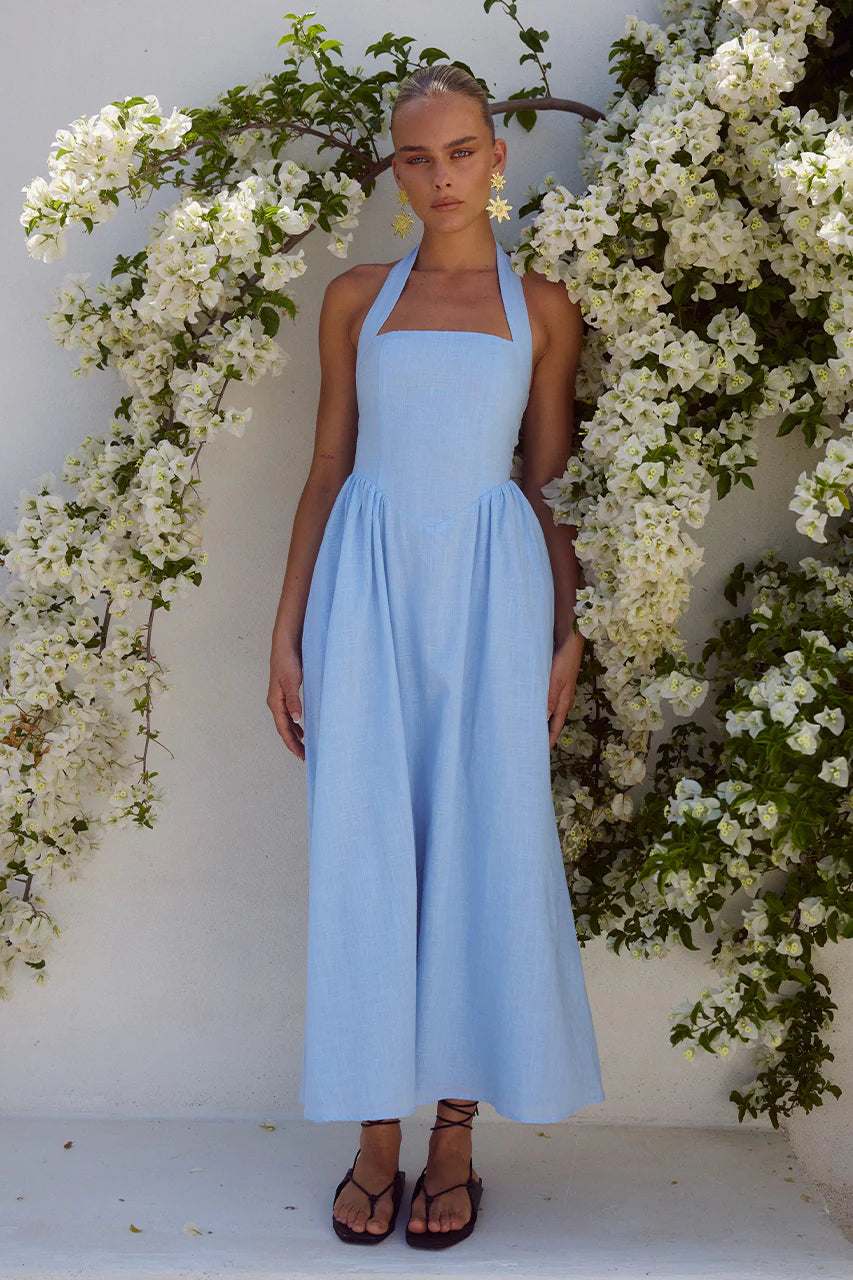 Locklea Midi Dress in Ice Blue
