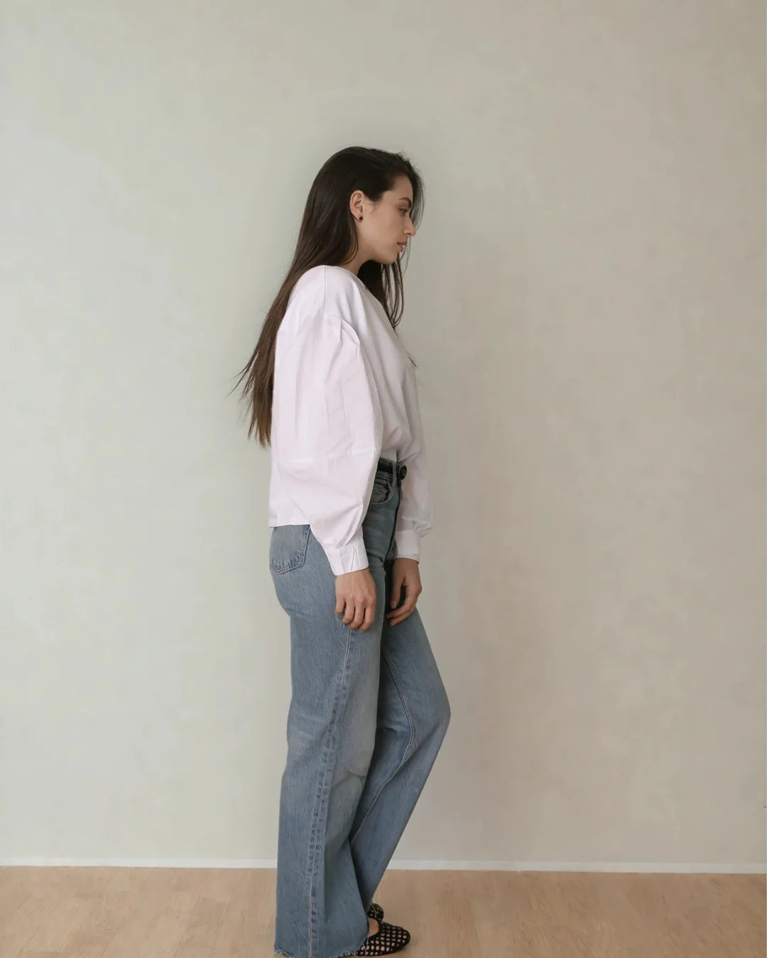 Lacelle Long Sleeve Blouse in White