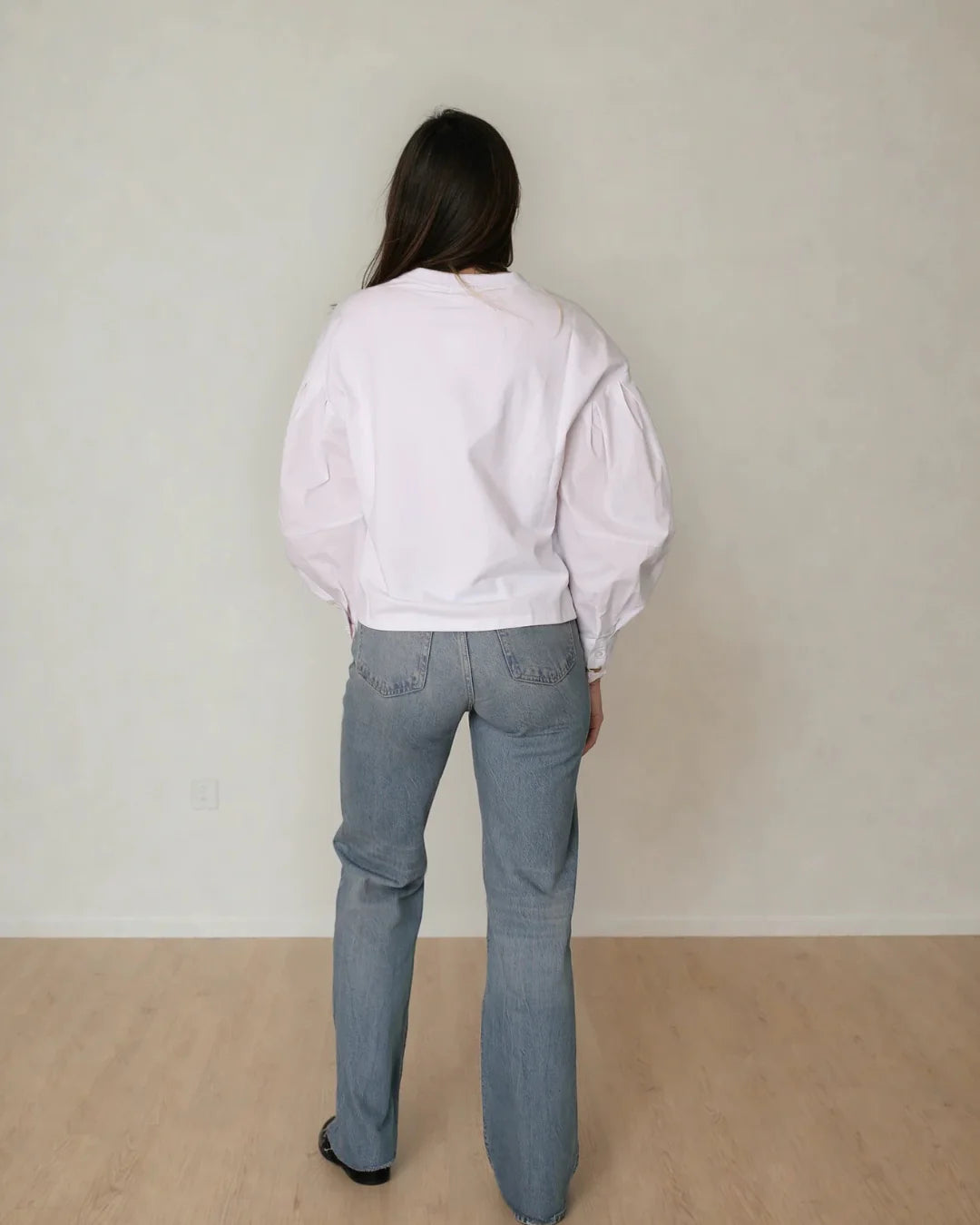 Lacelle Long Sleeve Blouse in White