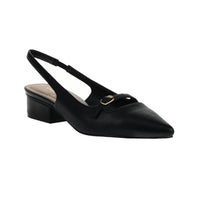 Maude Sling Heeled Flat in Black