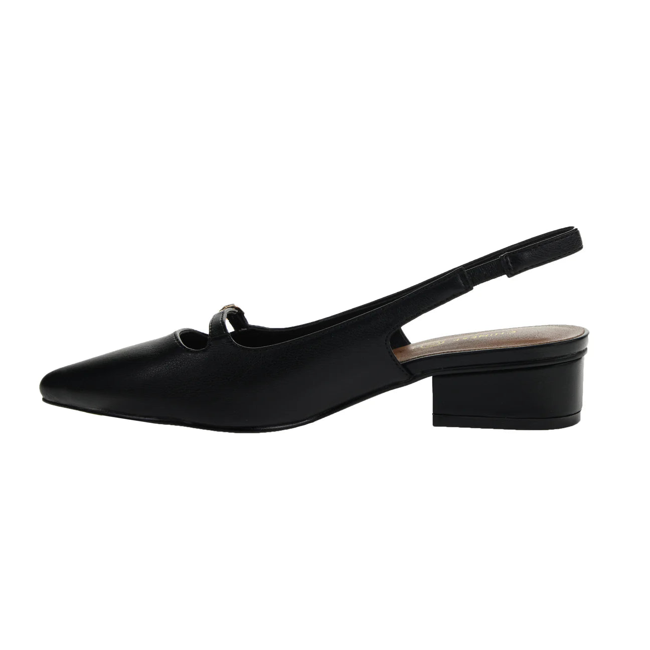 Maude Sling Heeled Flat in Black