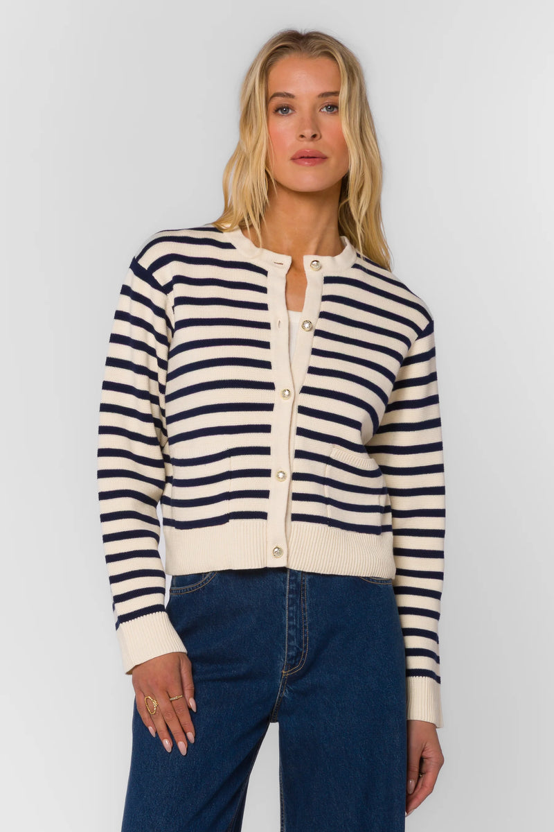 Melinda Navy Stripe Cardigan