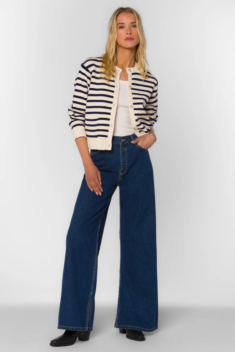 Melinda Navy Stripe Cardigan