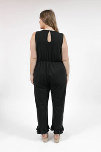 Madison Frill Leg Romper in Black