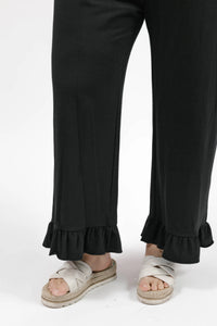 Madison Frill Leg Romper in Black