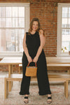 Madison Frill Leg Romper in Black