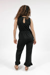 Madison Frill Leg Romper in Black