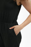 Madison Frill Leg Romper in Black