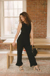 Madison Frill Leg Romper in Black