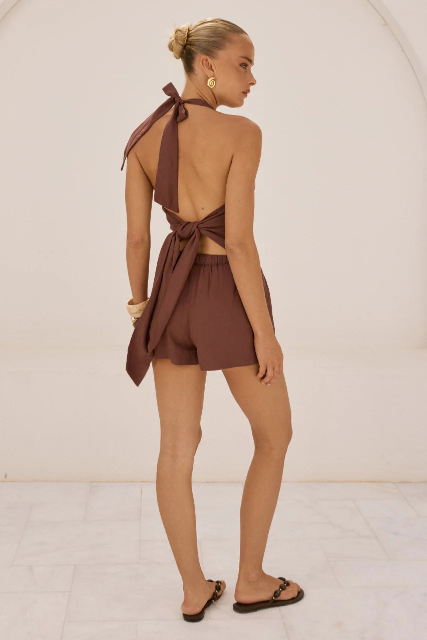 Koah Elasticated Shorts in Chocolate