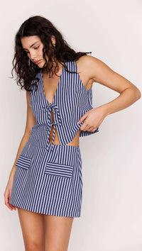 Pinstripe A-Linie Mini Skirt