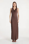 Natasha Midi Dress in Chocolate