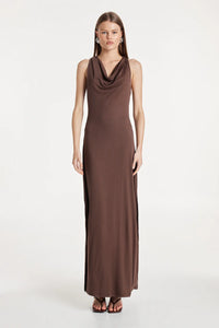 Natasha Midi Dress in Chocolate