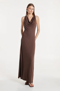 Natasha Midi Dress in Chocolate