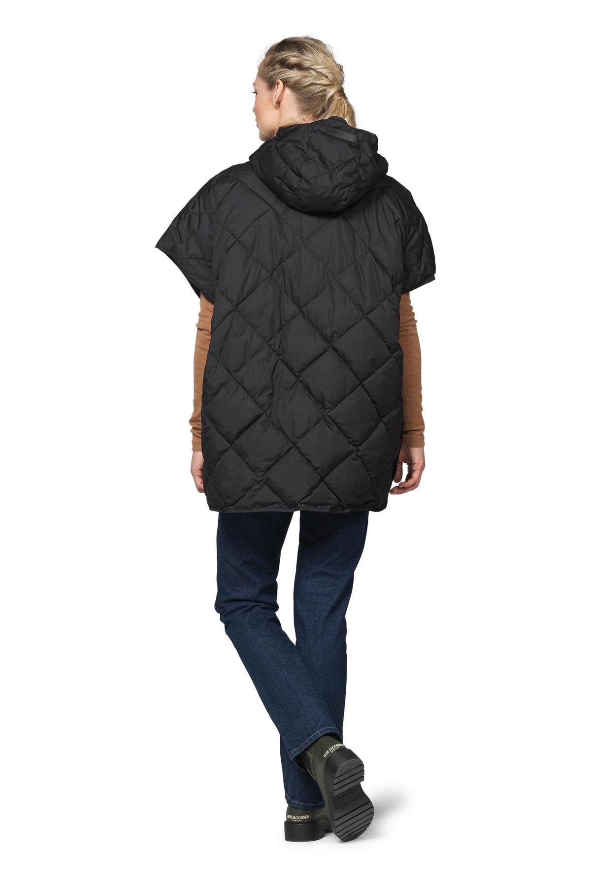 Peppy Quilted Oversized Vest in Black