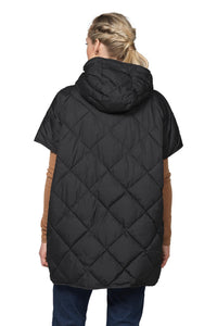 Peppy Quilted Oversized Vest in Black