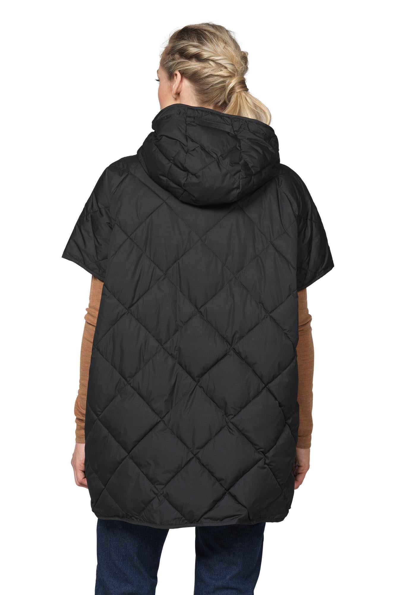 Peppy Quilted Oversized Vest in Black