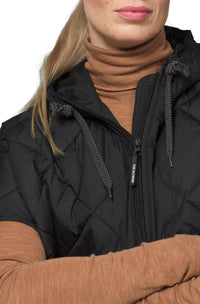 Peppy Quilted Oversized Vest in Black