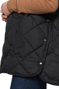 Peppy Quilted Oversized Vest in Black