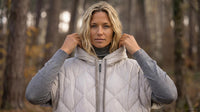Peppy Quilted Oversized Vest in Silver Grey