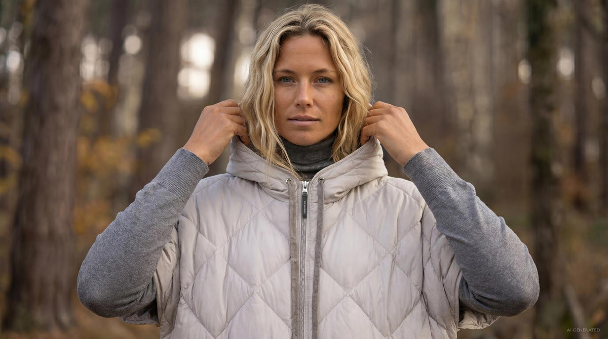 Peppy Quilted Oversized Vest in Silver Grey