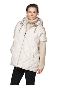 Peppy Quilted Oversized Vest in Silver Grey