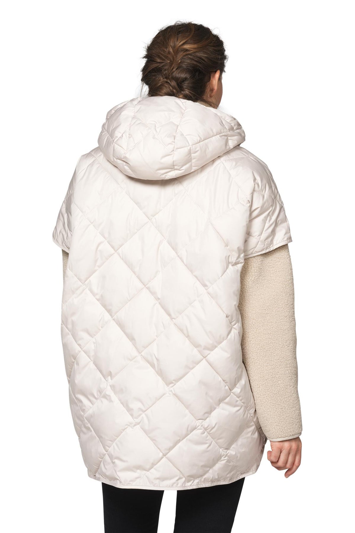 Peppy Quilted Oversized Vest in Silver Grey