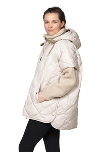 Peppy Quilted Oversized Vest in Silver Grey