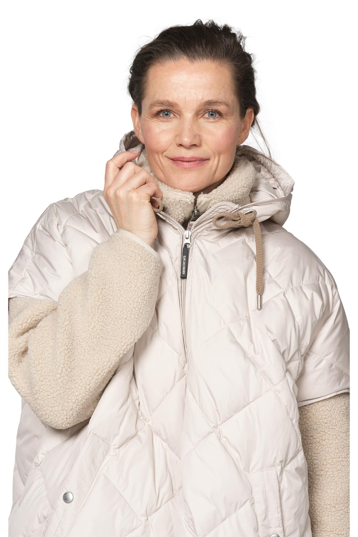 Peppy Quilted Oversized Vest in Silver Grey