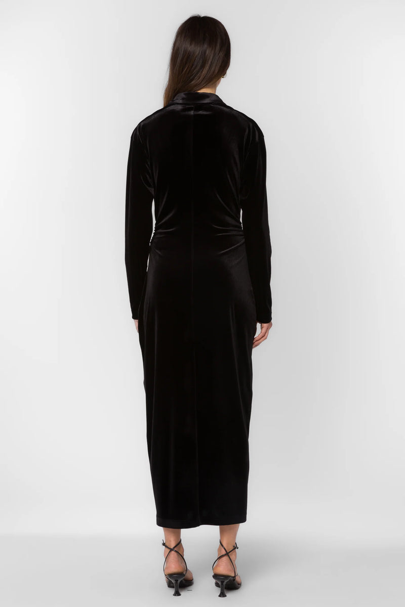 Phoenix Velvet Black Dress