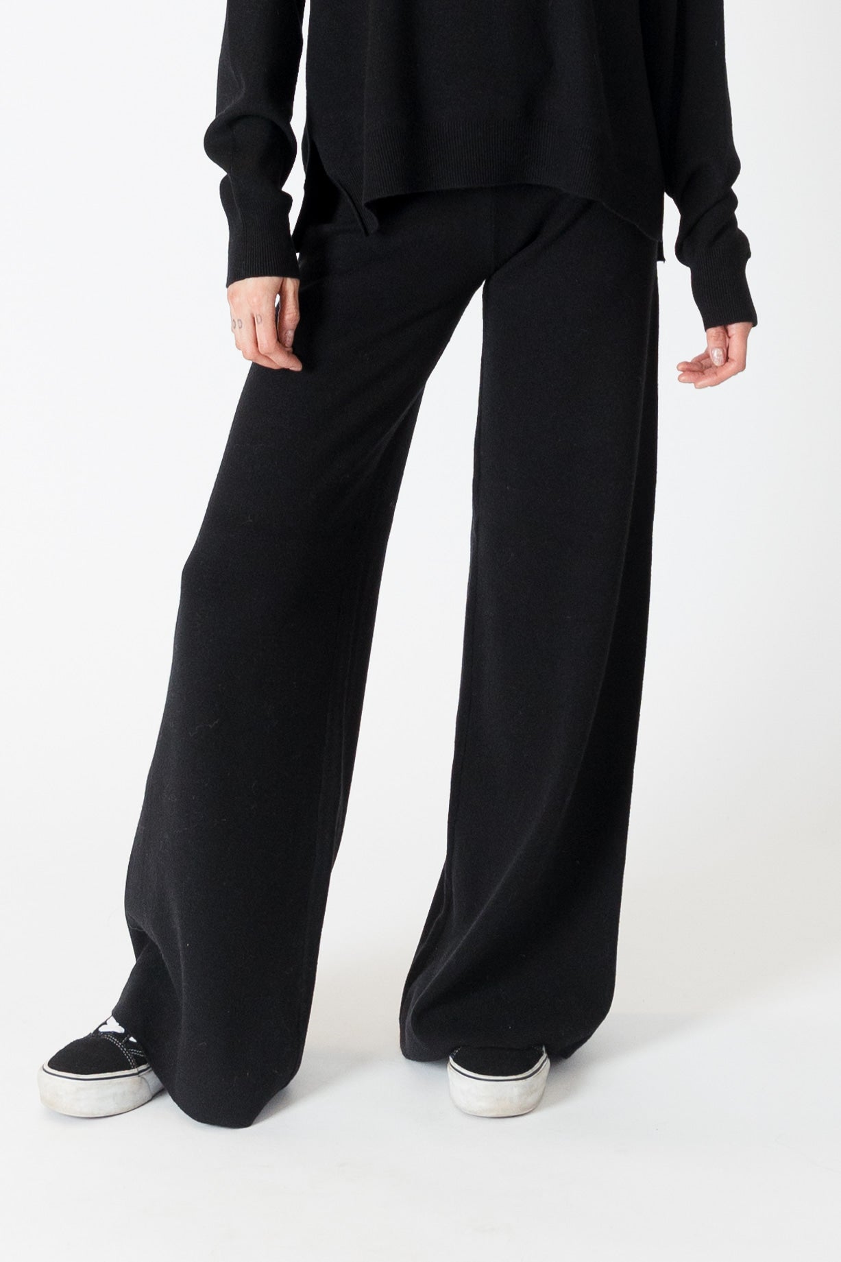 Pico Wide Leg Knit Pant in Black