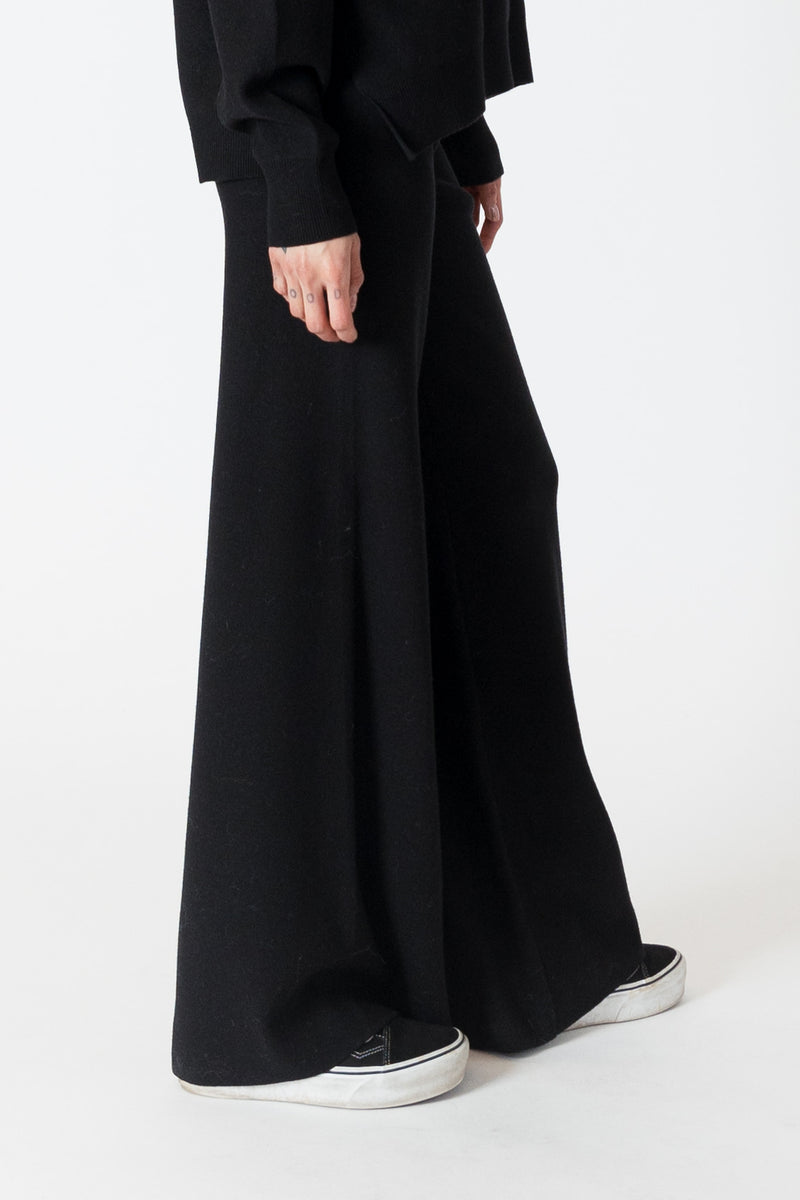 Pico Wide Leg Knit Pant in Black