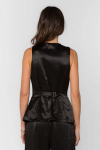 Pisces Black Satin Vest