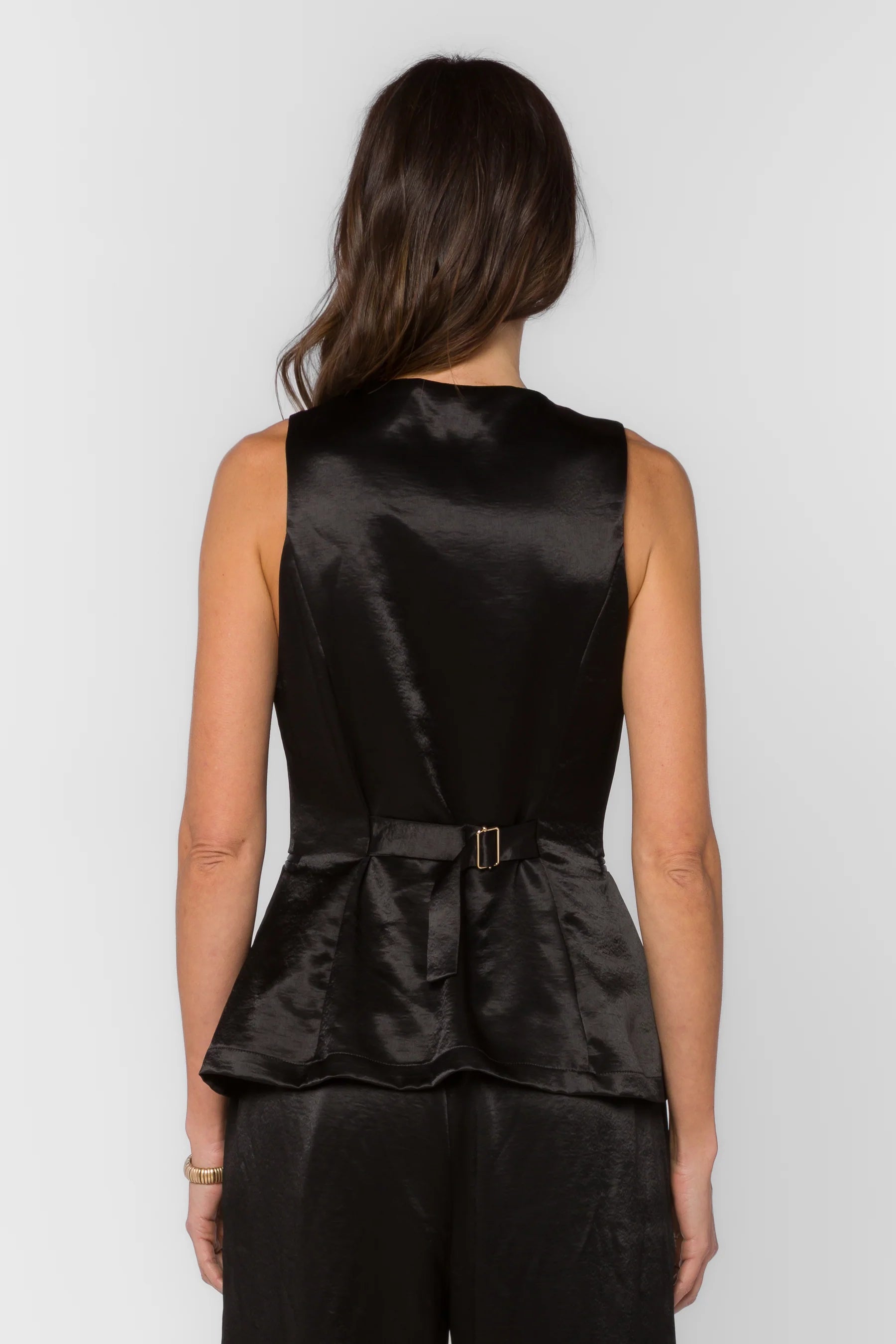 Pisces Black Satin Vest