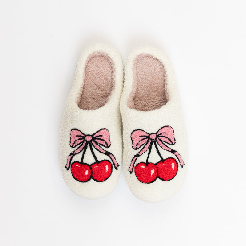 Printed Sherpa Slipper | Cherries