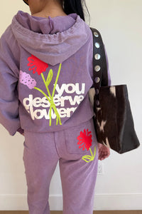 You Deserve Flowers Wide Leg Sweatpants