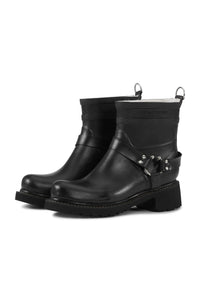 Short Engineer Rubber Boot in Black