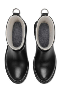 Short Engineer Rubber Boot in Black