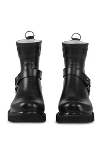 Short Engineer Rubber Boot in Black