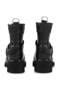 Short Engineer Rubber Boot in Black