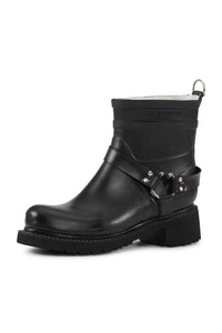 Short Engineer Rubber Boot in Black