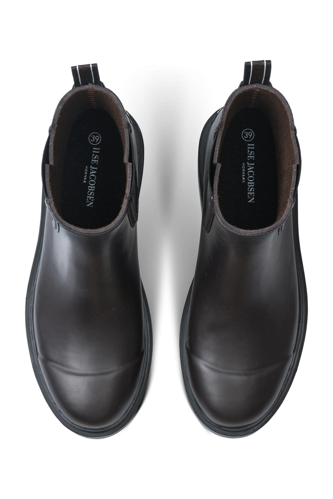 Chelsea Rain Boot in Black Brown