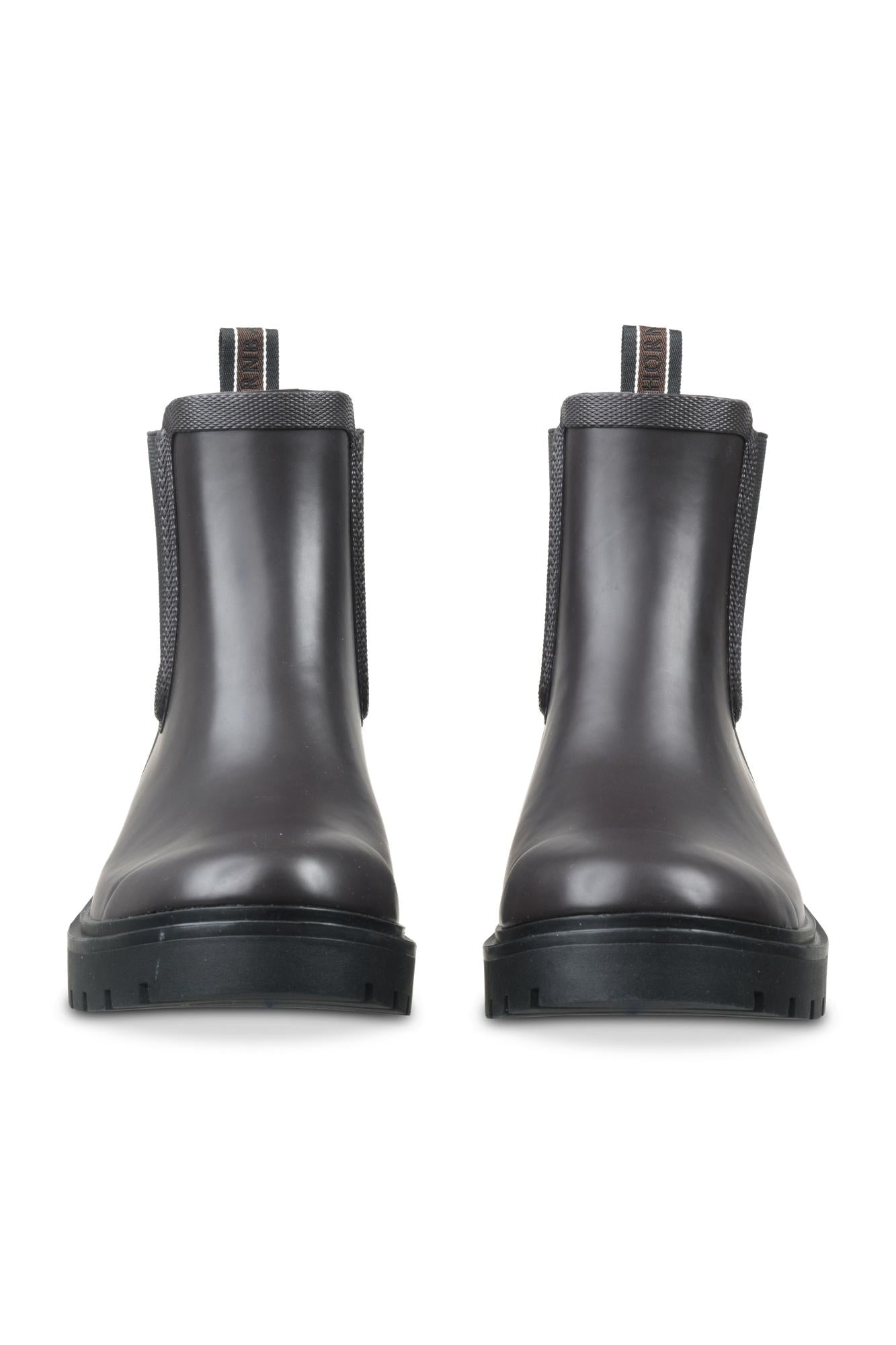 Chelsea Rain Boot in Black Brown