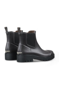 Chelsea Rain Boot in Black Brown