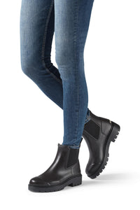 Chelsea Rain Boot in Black Brown