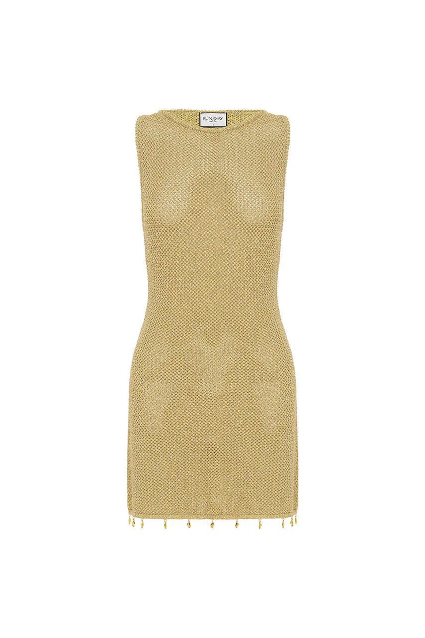Ariya Mini Dress in Gold